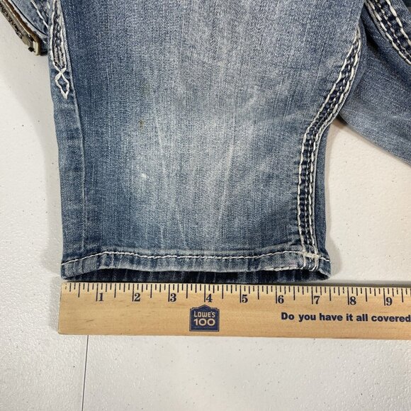 Rock Revival Yeon Denim Shorts Womens Size 26 Light Wash Bermuda Cotton Stretch - Picture 13 of 15